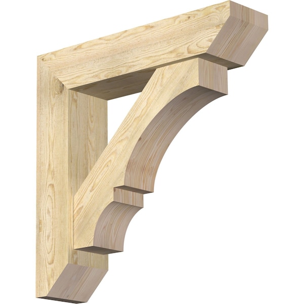Ekena Millwork Balboa Slat Rough Sawn Bracket w/ Offset Brace, Douglas Fir, 8"W x 34"D x 34"H BKT0806X34X34BOA06RDF - main